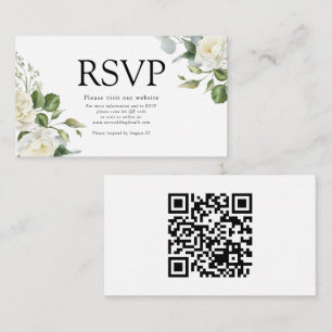 Aquarell Cremige Florale Eukalyptus-Details QRcode Begleitkarte