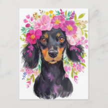 Aquarell-Dachshund-Postkarte
