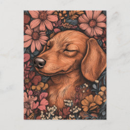 Aquarell-Dachshund-Postkarte Postkarte