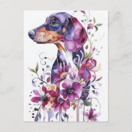 Aquarell-Dachshund-Postkarte Postkarte
