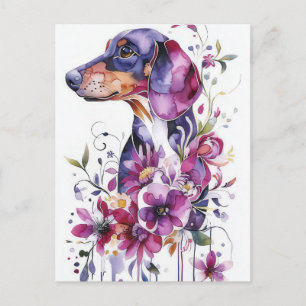 Aquarell-Dachshund-Postkarte Postkarte