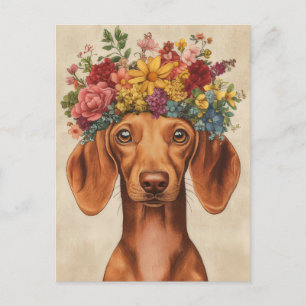 Aquarell-Dachshund-Postkarte Postkarte