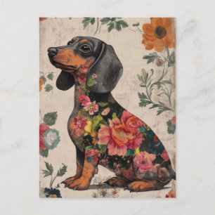 Aquarell-Dachshund-Postkarte Postkarte