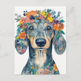 Aquarell-Dachshund-Postkarte Postkarte