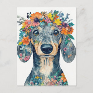 Aquarell-Dachshund-Postkarte Postkarte