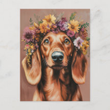 Aquarell-Dachshund-Postkarte