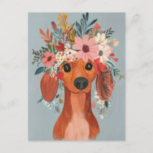 Aquarell-Dachshund-Postkarte Postkarte