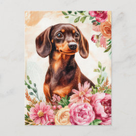 Aquarell-Dachshund-Postkarte Postkarte