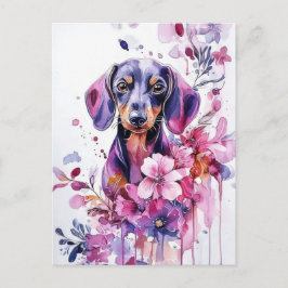 Aquarell-Dachshund-Postkarte Postkarte