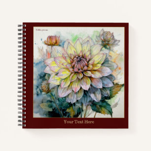 Aquarell-Dahlia pinnata-Notizbuch Notizbuch