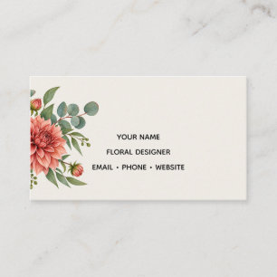 Aquarell-Dahlie Florist Professionell Visitenkarte