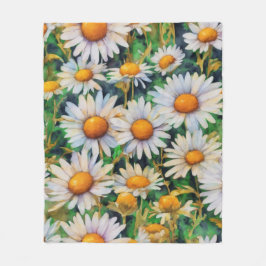 Aquarell Daisy Blume Garten Fleecedecke