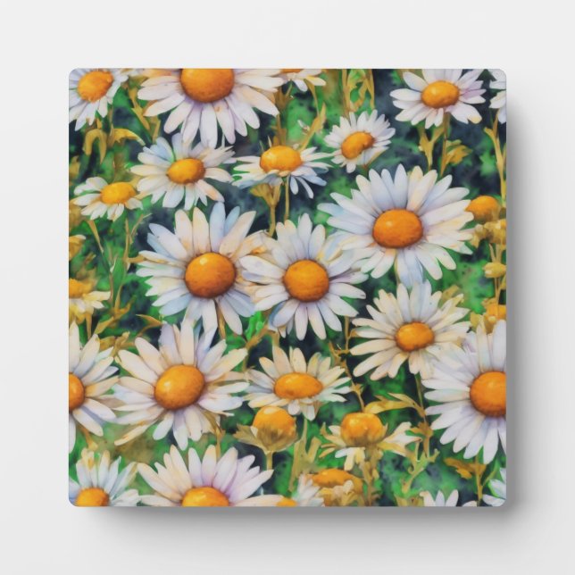 Aquarell Daisy Blume Garten Fotoplatte (Vorderseite)