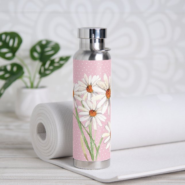 Aquarell Daisy Bouquet auf Punkten Trinkflasche (Yoga)