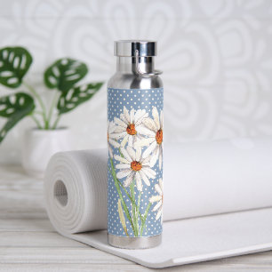 Aquarell Daisy Bouquet auf Punkten Trinkflasche