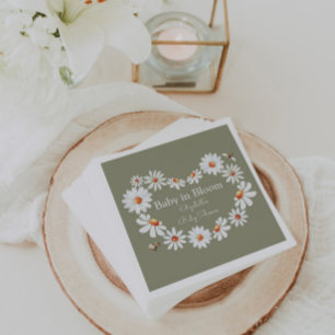 Aquarell Daisy & Bumble Bee Baby Dusche Serviette