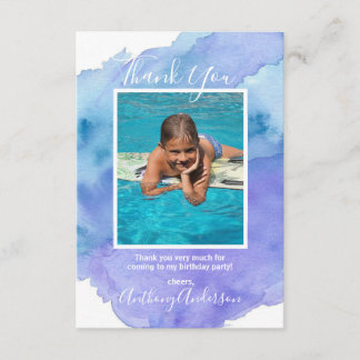 Aquarell DANK YOU Blue Boy BIRTHDAY | FOTO Einladung