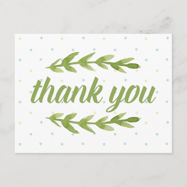 Aquarell Danke Postcard Postkarte (Vorderseite)
