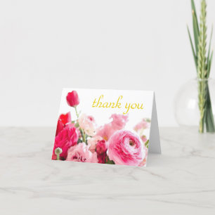 Aquarell-Dankeschön handgeschriebene Schrift Rosen Dankeskarte