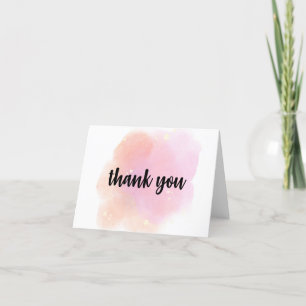 Aquarell-Dankeskarten – Pink & Pfirsich Dankeskarte