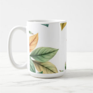 Aquarell dekoratives elegantes Blätter Muster Kaffeetasse