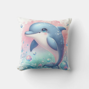 Aquarell-Delfin Kissen