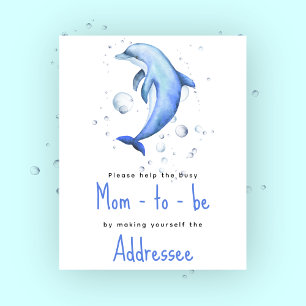 Aquarell-Delfin - werdende Mutter als Adressat Poster