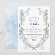 Aquarell Delphinium blue flowers