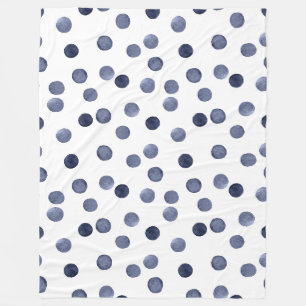 Aquarell Der blaue Polka-Punkt. Fleecedecke