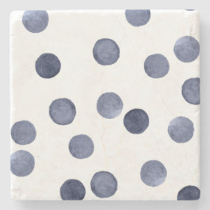 Aquarell Der blaue Polka-Punkt. Steinuntersetzer