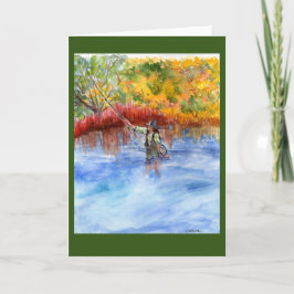 Aquarell der Fliegerin + Herbstfarben Karte