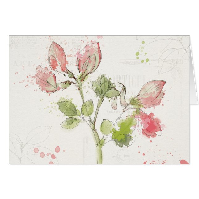 Aquarell der süßen Erbse (Vorderseite (Horizontal))
