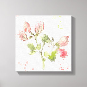 Aquarell der süßen Erbse Leinwanddruck