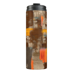 Aquarell-digitales Hintergrundmuster auf Hintergru Thermosbecher
