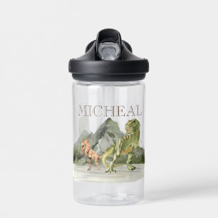 Aquarell-Dinosaurier T-Rex Tyrannosaurus Name    Trinkflasche