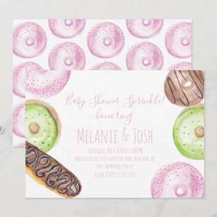 Aquarell-Donut-Baby-Shower-Sprinkle-Süße-Einladung Einladung