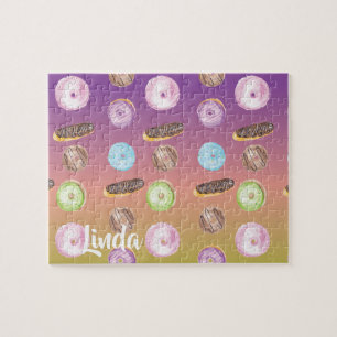 Aquarell-Donut-Ombre-Regenbogen-Farben