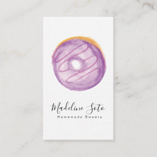 Aquarell-Donuts Süßigkeiten Backen Cake Decorator  Visitenkarte