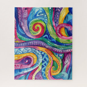 Aquarell-Doodle-Puzzle