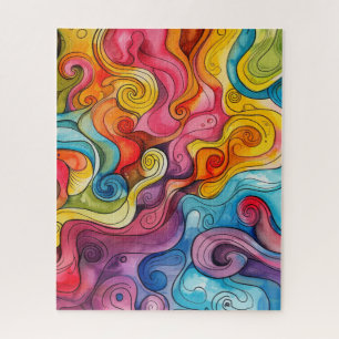 Aquarell-Doodle-Puzzle