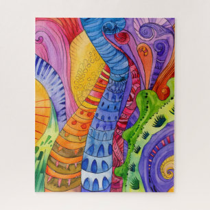 Aquarell-Doodle-Puzzle
