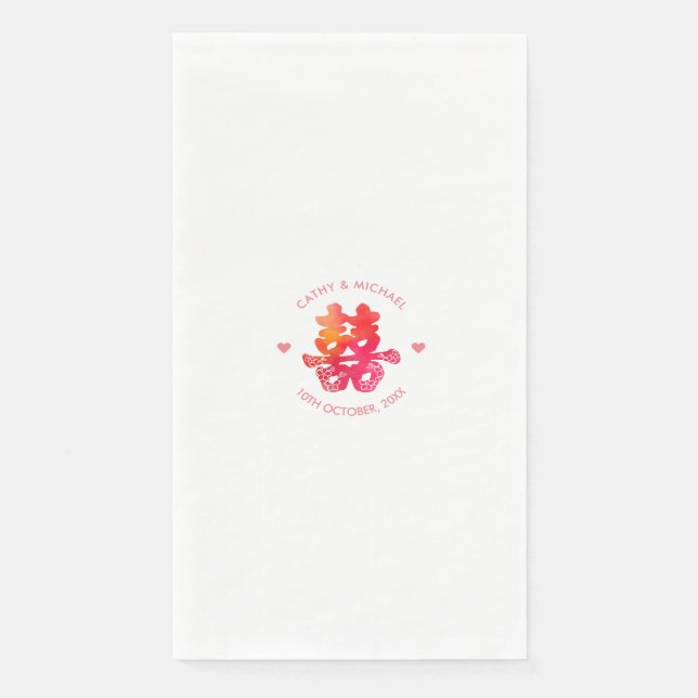 Aquarell Doppelglücklichkeit Blumenzwiebeln Chines Serviette (Vorderseite)