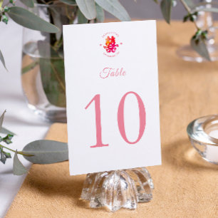 Aquarell Doppelglücklichkeit Blumenzwiebeln Chines Tischnummer