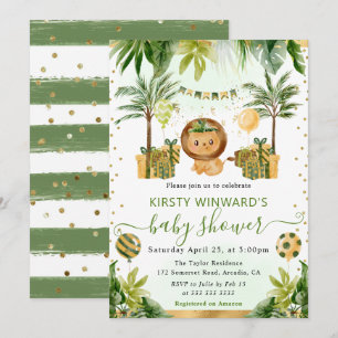 Aquarell Dschungel Löwe Kinder Baby-Party Einladung
