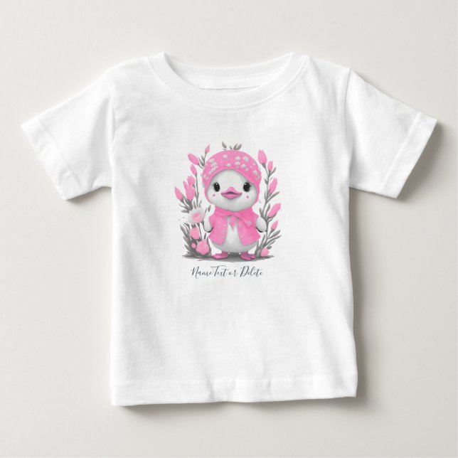 Aquarell Dusche Pink Blume Baby T - Shirt (Vorderseite)