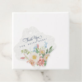 Aquarell Dusty Blue n Blush Pink Floral Bridal Geschenkanhänger