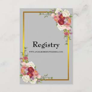 Aquarell Dusty Gray Gold Blush Peach Wedding Enc Begleitkarte