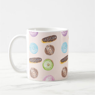 Aquarell Eclairs Donuts Spaß Handbemalt Kaffeetasse