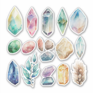 Aquarell-Edelstein-Edelsteine Vinyl-Aufkleber Aufkleber