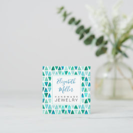Aquarell Edelstein Handmade Schmuck Business Card Quadratische Visitenkarte